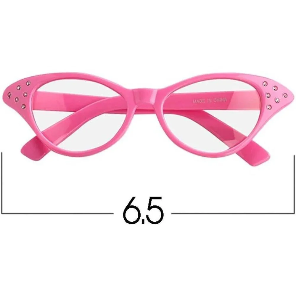 Retro Cat Eye Glasses Rhinestones Pack of 4 Vintage Costume Eyewear for Women Ki